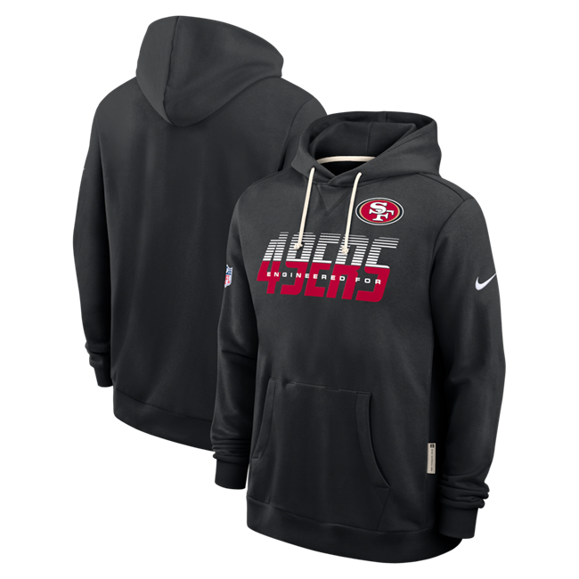 Men's San Francisco 49ers Black Sideline Standard Issue Top Prospect Dri-FIT Hoodie