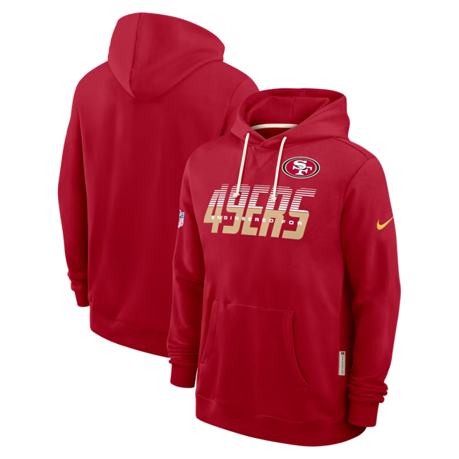 Men's San Francisco 49ers Scarlet Sideline Standard Issue Top Prospect Dri-FIT Hoodie