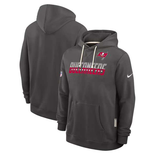 Men's Tampa Bay Buccaneers Pewter Sideline Standard Issue Top Prospect Dri-FIT Hoodie