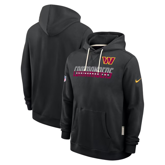 Men's Washington Commanders Black Sideline Standard Issue Top Prospect Dri-FIT Hoodie