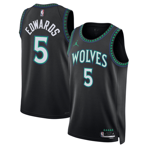 Anthony Edwards #5 Minnesota Timberwolves Black Jersey - All Stitched