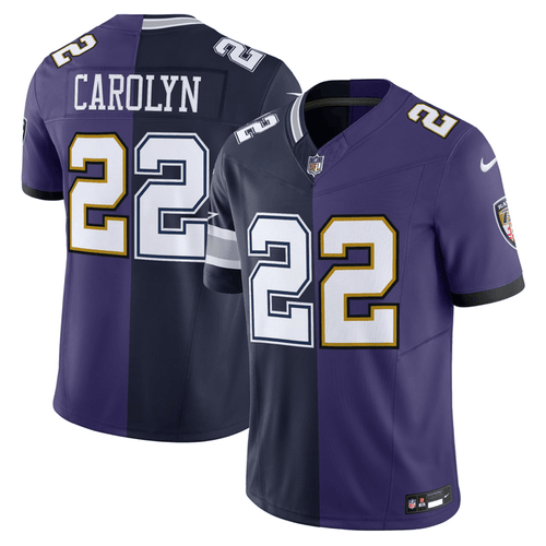 CAROLYN #22 Baltimore Ravens & Dallas Cowboys Split Jersey - All Stitched