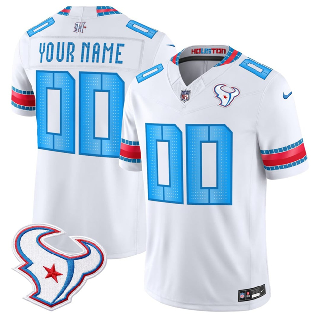 Houston Texans Custom White 2026 F.U.S.E. 'HOUSTON US' Rivalries Collection Limited Stitched Football Jersey