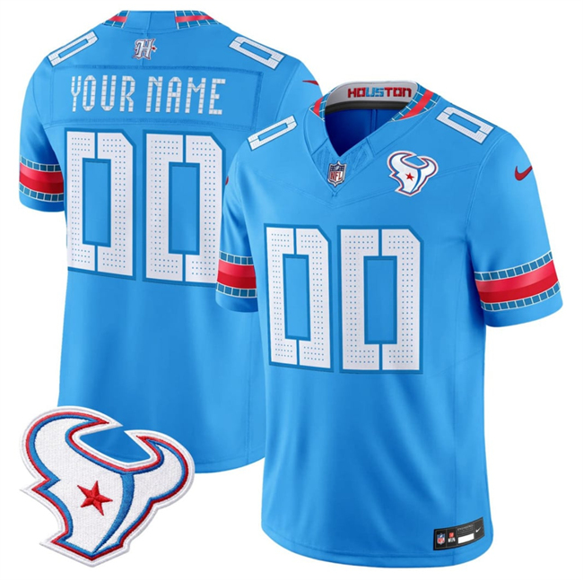 Houston Texans Custom Blue 2026 F.U.S.E. 'HOUSTON US' Rivalries Collection Limited Stitched Football Jersey