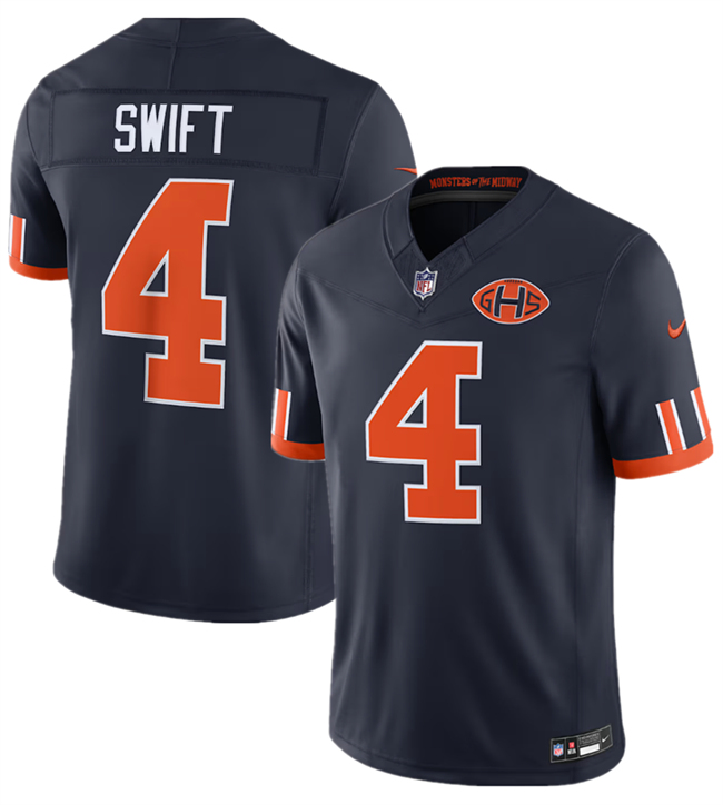 Men's Chicago Bears #4 D'Andre Swift Navy 2026 F.U.S.E. Rivalries Collection Limited Stitched Football Jersey