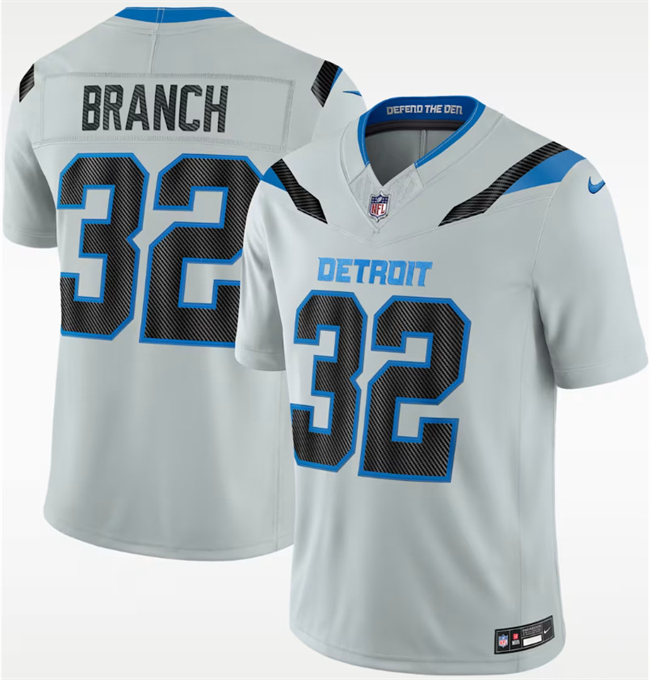 Men's Detroit Lions #32 Brian Branch Silver 2026 F.U.S.E. Rivalries Collection Limited Stitched Football Jersey (1)