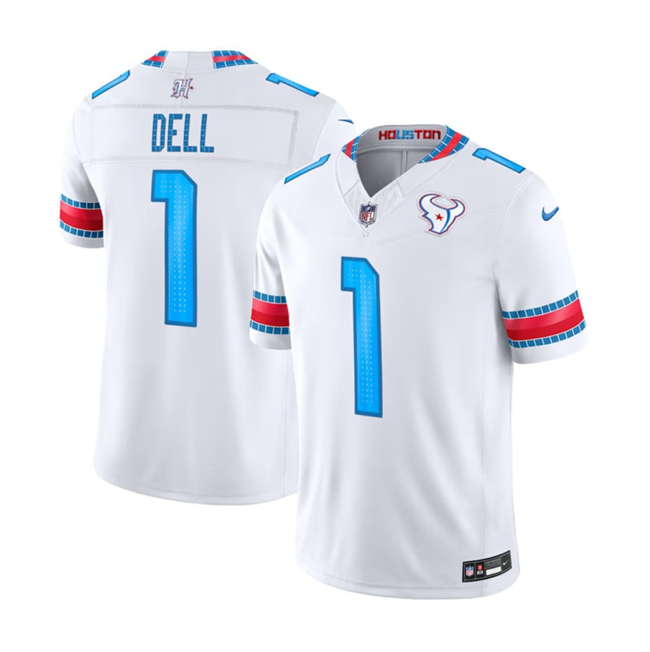 Men's Houston Texans #1 Tank Dell White 2026 F.U.S.E. 'HOUSTON US' Rivalries Collection Limited Stitched Football Jersey