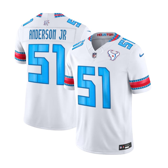 Men's Houston Texans #51 Will Anderson Jr. White 2026 F.U.S.E. 'HOUSTON US' Rivalries Collection Limited Stitched Football Jersey