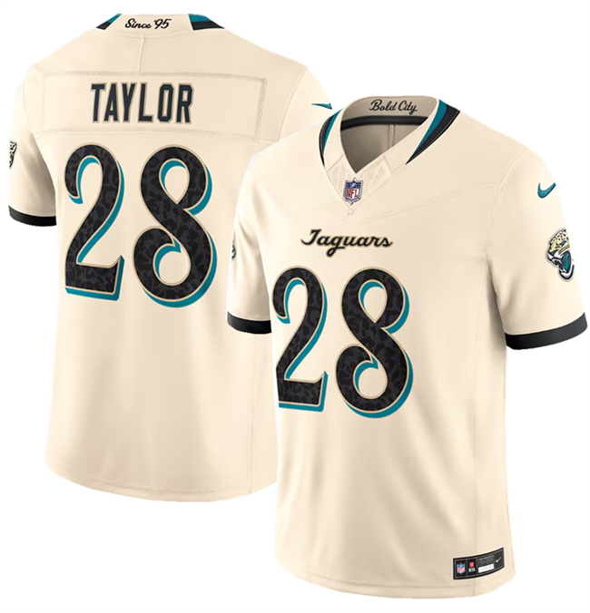 Men's Jacksonville Jaguars #28 Fred Taylor Cream 2026 F.U.S.E. Rivalries Collection Limited Stitched Football Jersey
