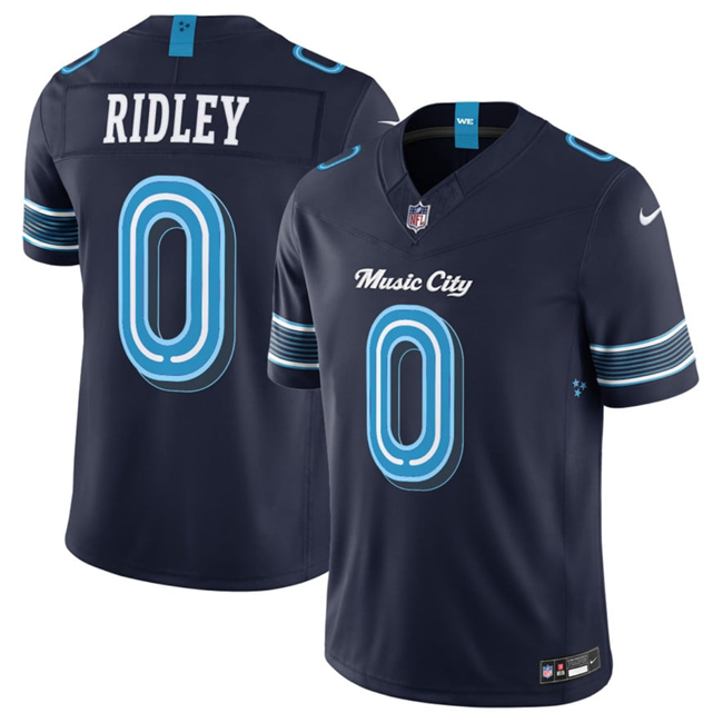 Men's Tennessee Titans #0 Calvin Ridley Navy 2026 F.U.S.E. 'Music City' Rivalries Collection Limited Stitched Football Jersey