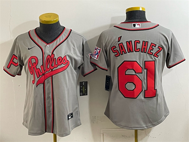 Youth Philadelphia Phillies #61 Cristopher Sánchez Gray 2026 Field of Dreams Stadium Stitched Baseball Jersey