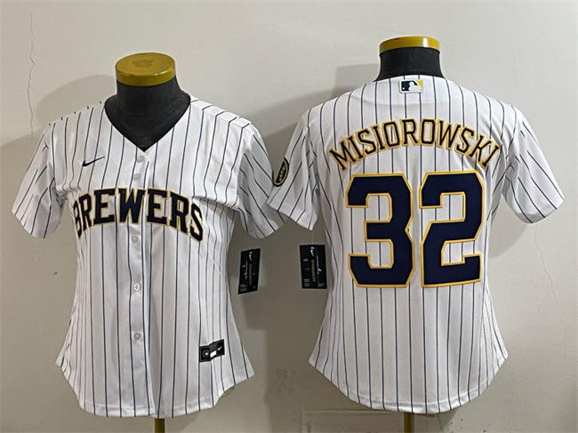 Youth Milwaukee Brewers #32 Jacob Misiorowski White Cool Base Stitched Jersey