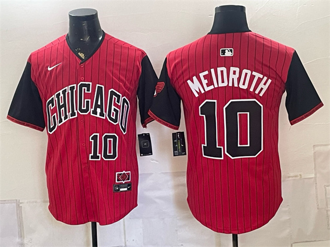 Men's Chicago White Sox #10 Chase Meidroth Red_Black 2025 City Connect Limited Stitched Baseball Jersey