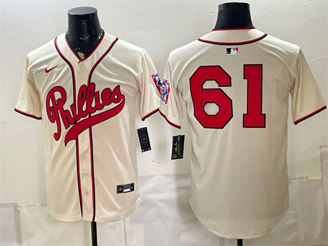Men's Philadelphia Phillies #61 Cristopher Sanchez Cream 2026 Field of Dreams Stadium Stitched Baseball Jersey