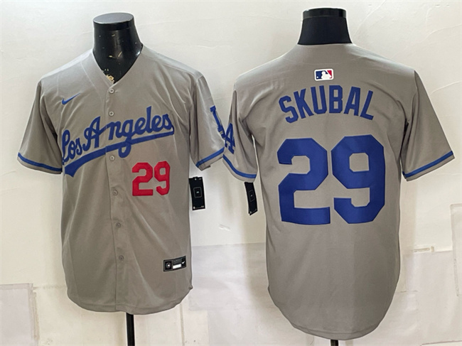 Men's Los Angeles Dodgers #29 Tarik Skubal Grey Limited Stitched Baseball Jerseys