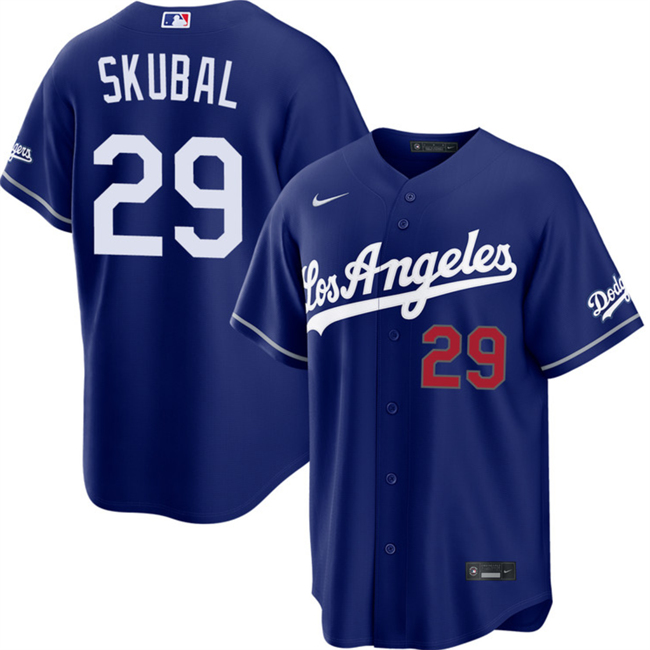 Men's Los Angeles Dodgers #29 Tarik Skubal Royal Alternate Stadium Stitched Baseball Jerseys