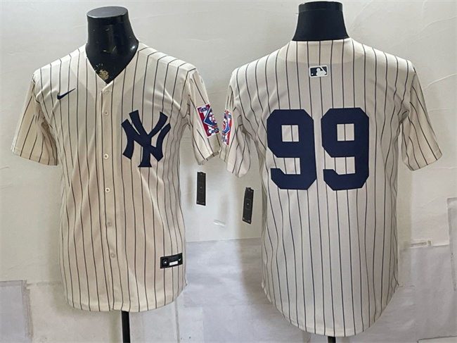 Men's New York Yankees #99 Aaron Judge Cream 2026 Field of Dreams Stadium Stitched Baseball Jerseys