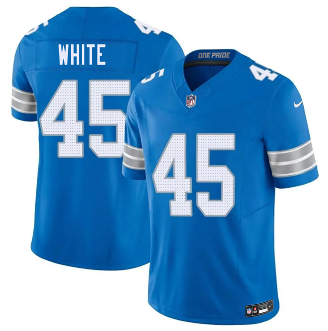 Men's Detroit Lions #35 Devin White Blue 2026 F.U.S.E. Vapor Limited Stitched Jersey