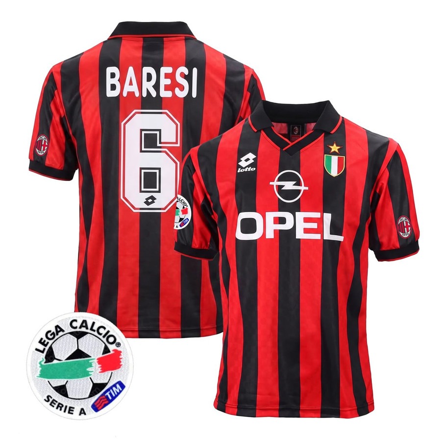 Franchino Baresi #6 AC Milan Retro Jersey With Patch - Sublimated