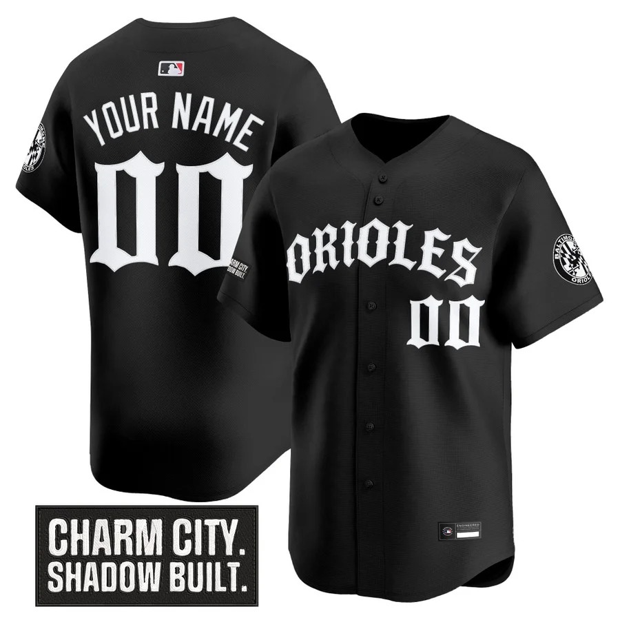 Baltimore Orioles 'Old English Edition' Vapor Premier Limited Custom Jersey Black - All Stitched