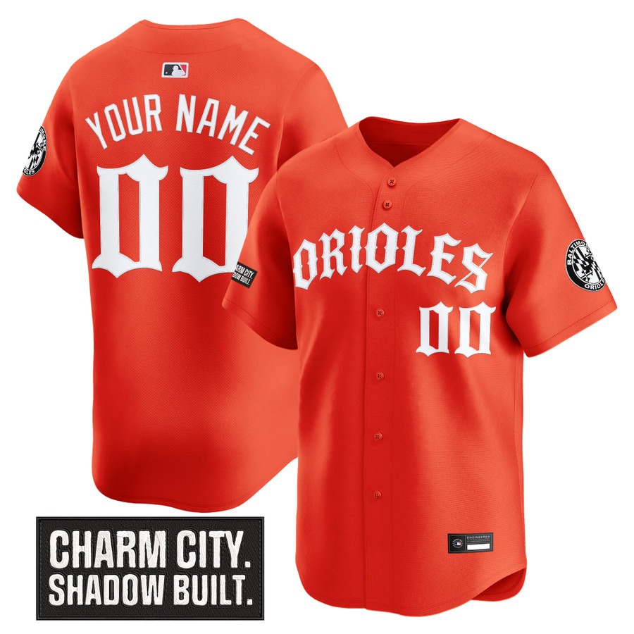 Baltimore Orioles 'Old English Edition' Vapor Premier Limited Custom Jersey Orange - All Stitched