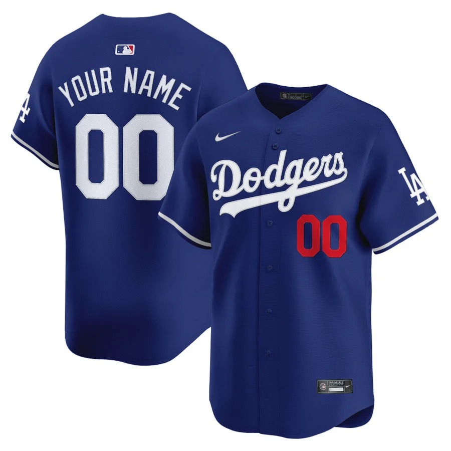 Los Angeles Dodgers Vapor Premier Limited Custom Jersey Royal - All Stitched