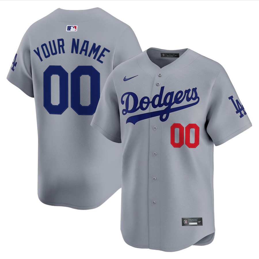 Los Angeles Dodgers Vapor Premier Limited Custom Jersey Gray - All Stitched