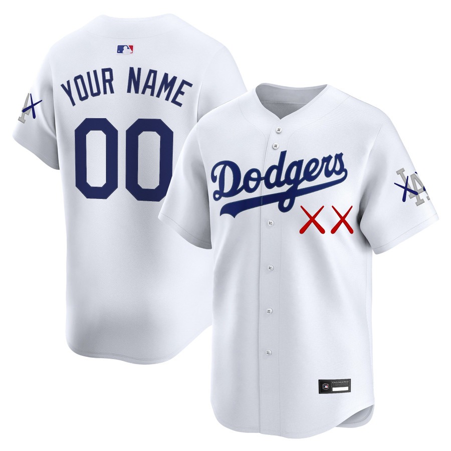 Los Angeles Dodgers x KAWS Vapor Premier Limited Custom Jersey White - All Stitched