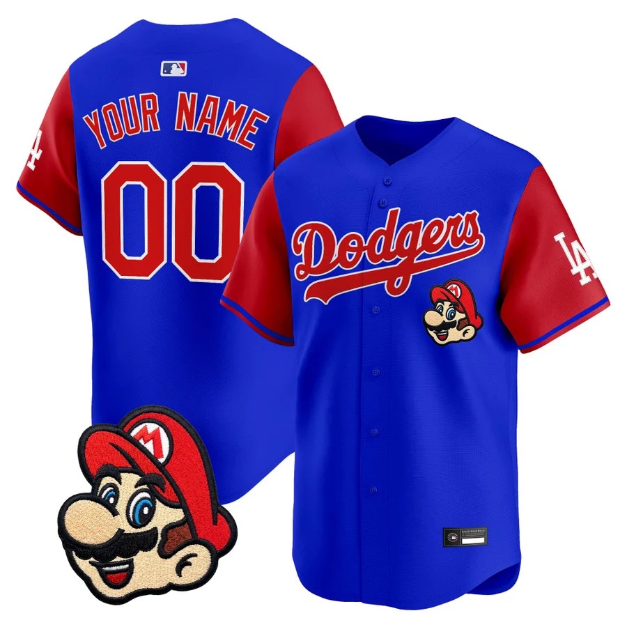 Los Angeles Dodgers x Super Mario Vapor Premier Limited Custom Jersey Mario - All Stitched