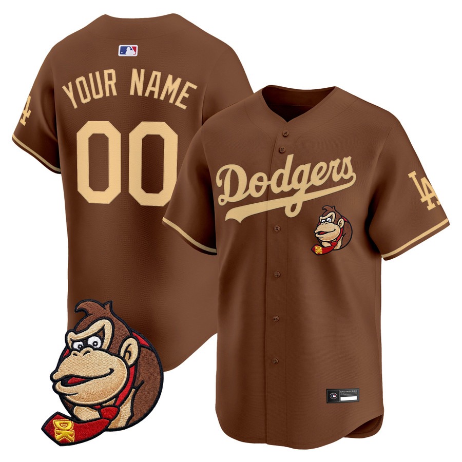 Los Angeles Dodgers x Super Mario Vapor Premier Limited Custom Jersey Donkey Kong - All Stitched
