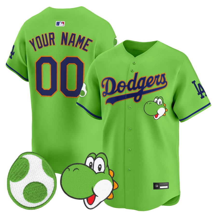 Los Angeles Dodgers x Yoshi Vapor Premier Limited Custom Jersey Green - All Stitched