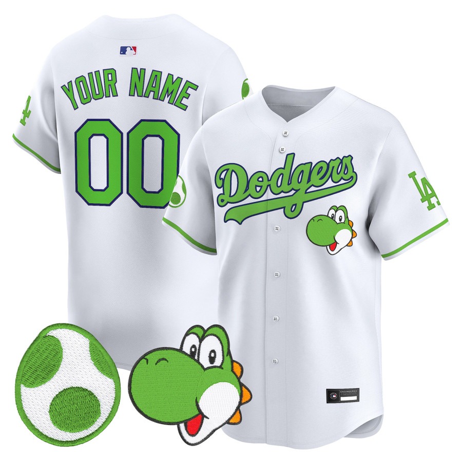 Los Angeles Dodgers x Yoshi Vapor Premier Limited Custom Jersey White - All Stitched