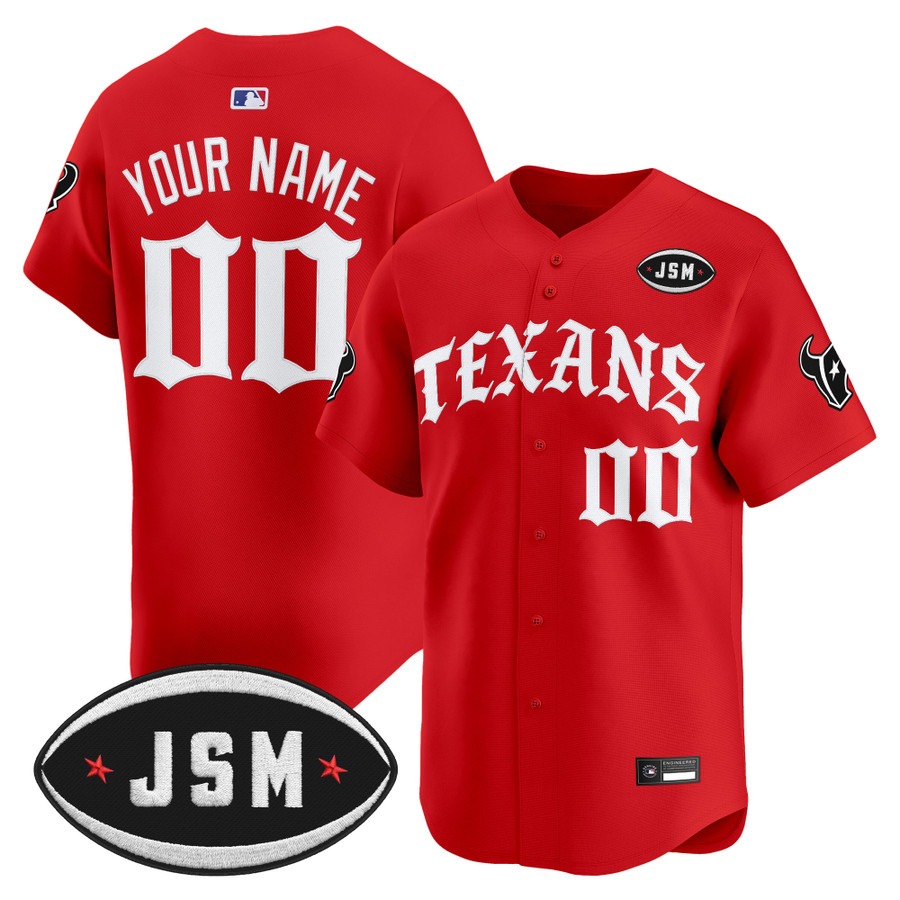 Houston Texans 'Old English Edition' Vapor Premier Limited Custom Jersey Red - All Stitched