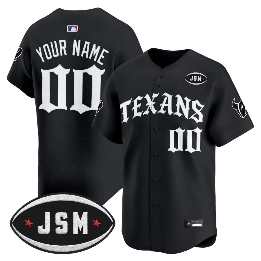Houston Texans 'Old English Edition' Vapor Premier Limited Custom Jersey Black - All Stitched