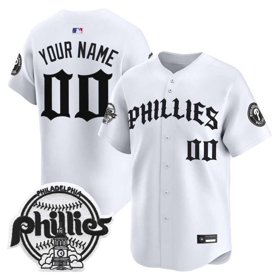 Philadelphia Phillies 'Old English Edition' Vapor Premier Limited Custom Jersey White - All Stitched