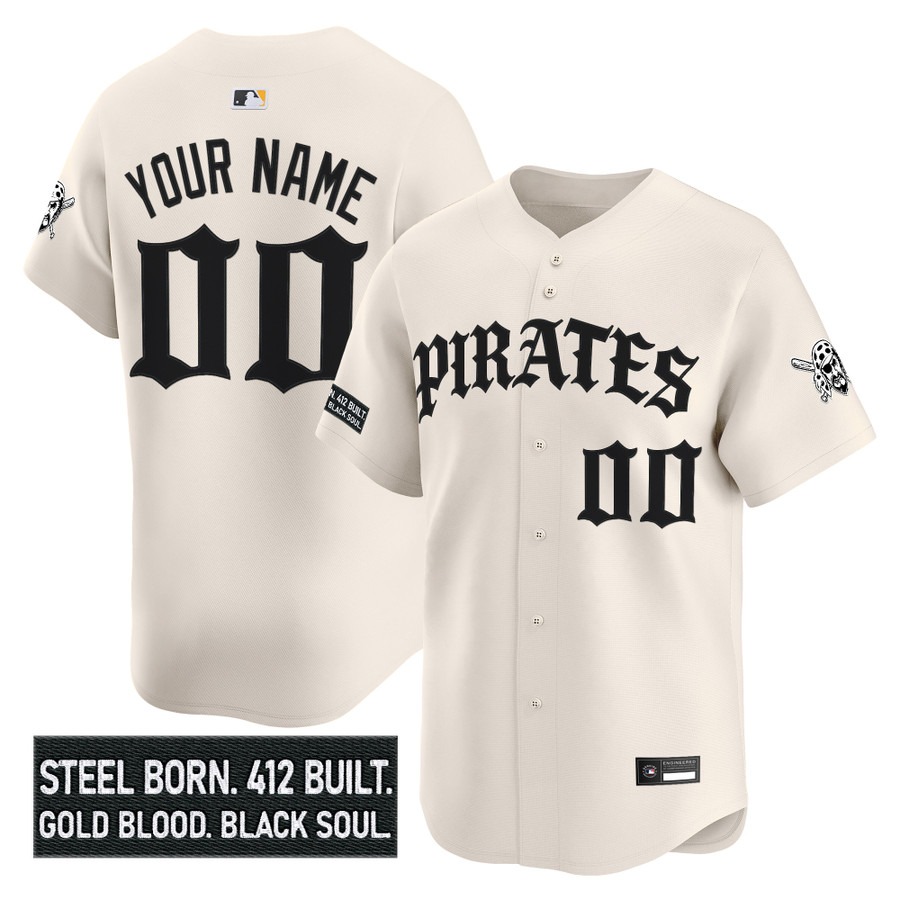 Pittsburgh Pirates 'Old English Edition' Vapor Premier Limited Custom Jersey Cream - All Stitched