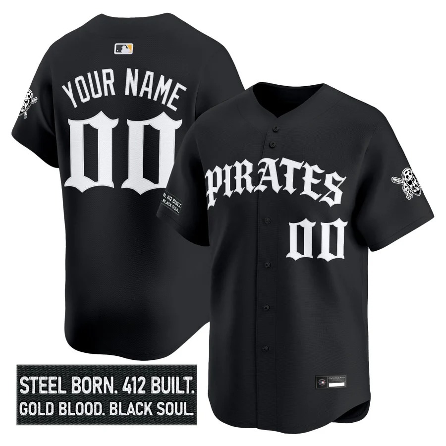 Pittsburgh Pirates 'Old English Edition' Vapor Premier Limited Custom Jersey Black - All Stitched
