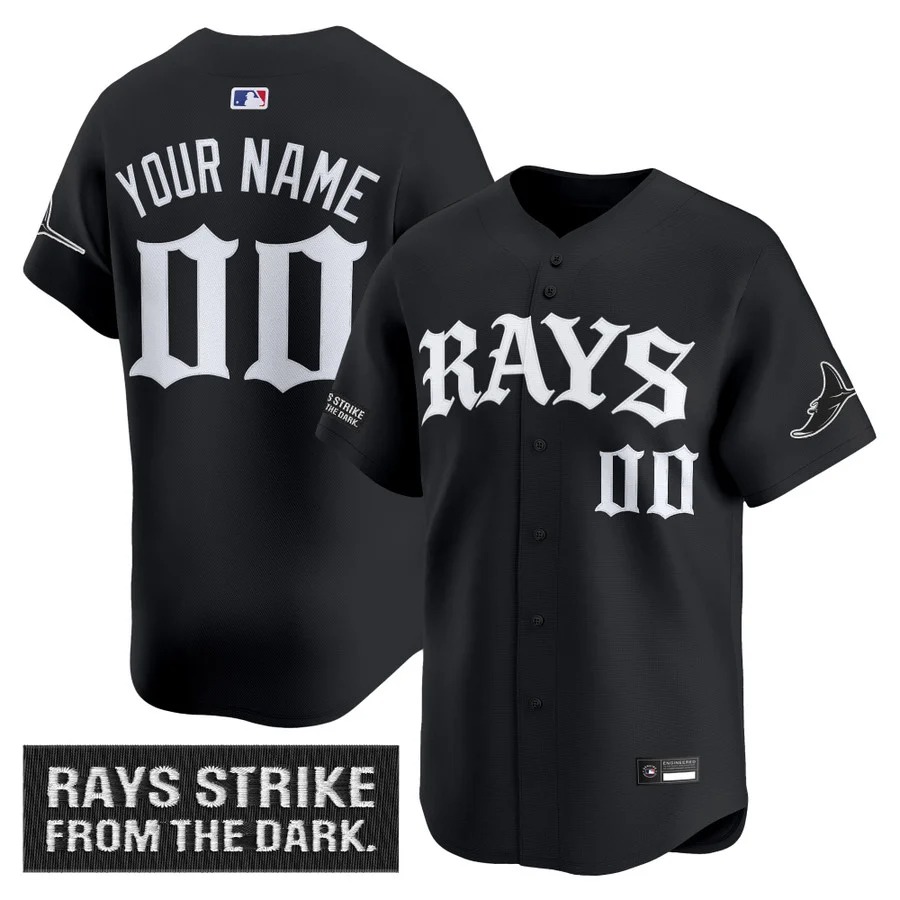 Tampa Bay Rays 'Old English Edition' Vapor Premier Limited Custom Jersey Black - All Stitched