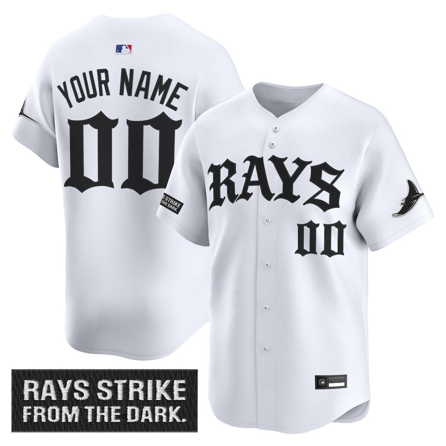 Tampa Bay Rays 'Old English Edition' Vapor Premier Limited Custom Jersey White - All Stitched