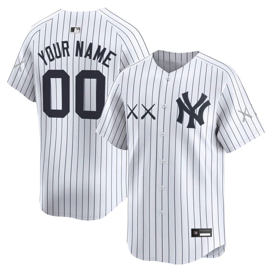 Yankees x KAWS Vapor Premier Limited Custom Jersey White - All Stitched