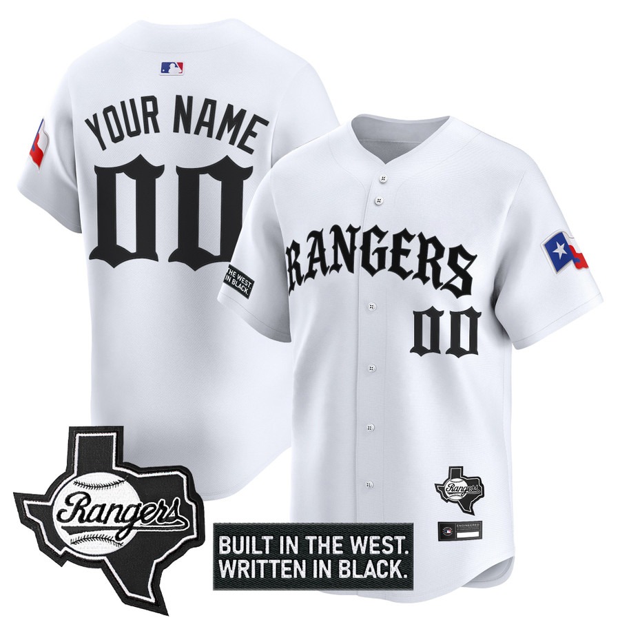 Texas Rangers 'Old English Edition' Vapor Premier Limited Custom Jersey White - All Stitched