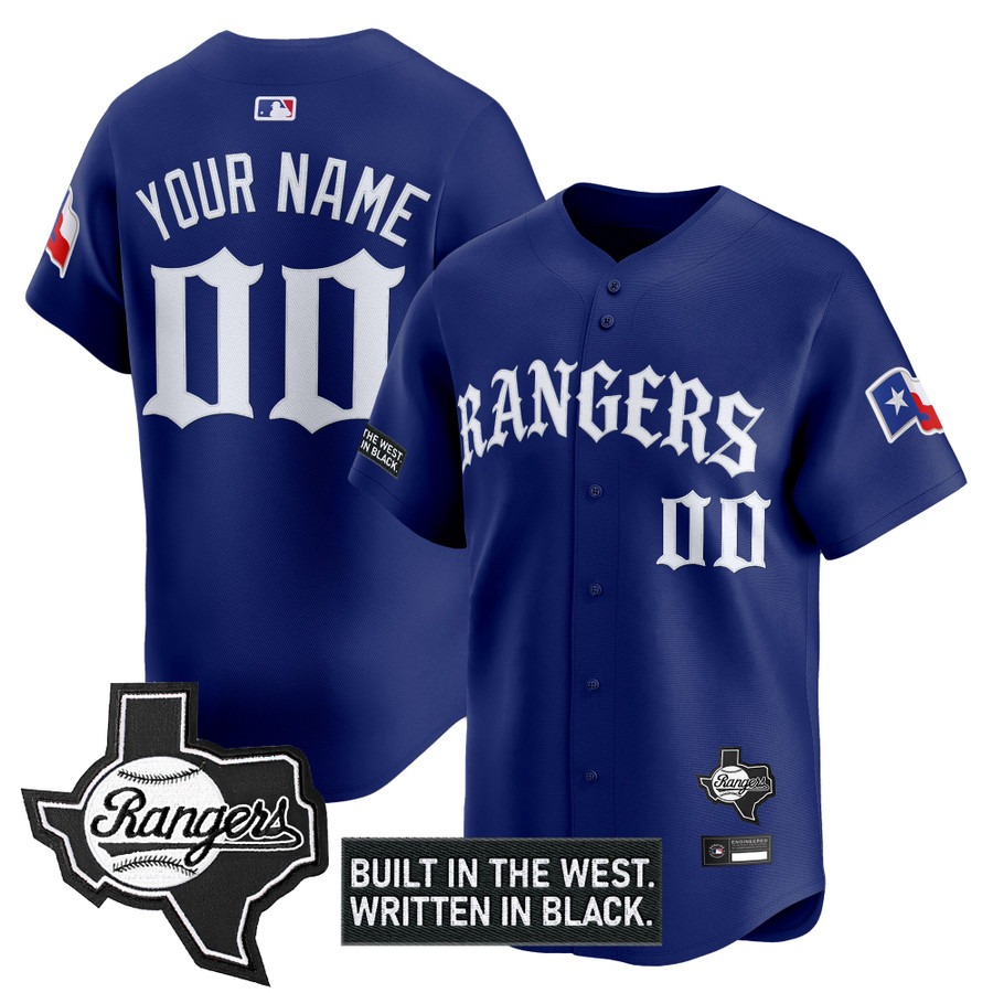 Texas Rangers 'Old English Edition' Vapor Premier Limited Custom Jersey Royal - All Stitched