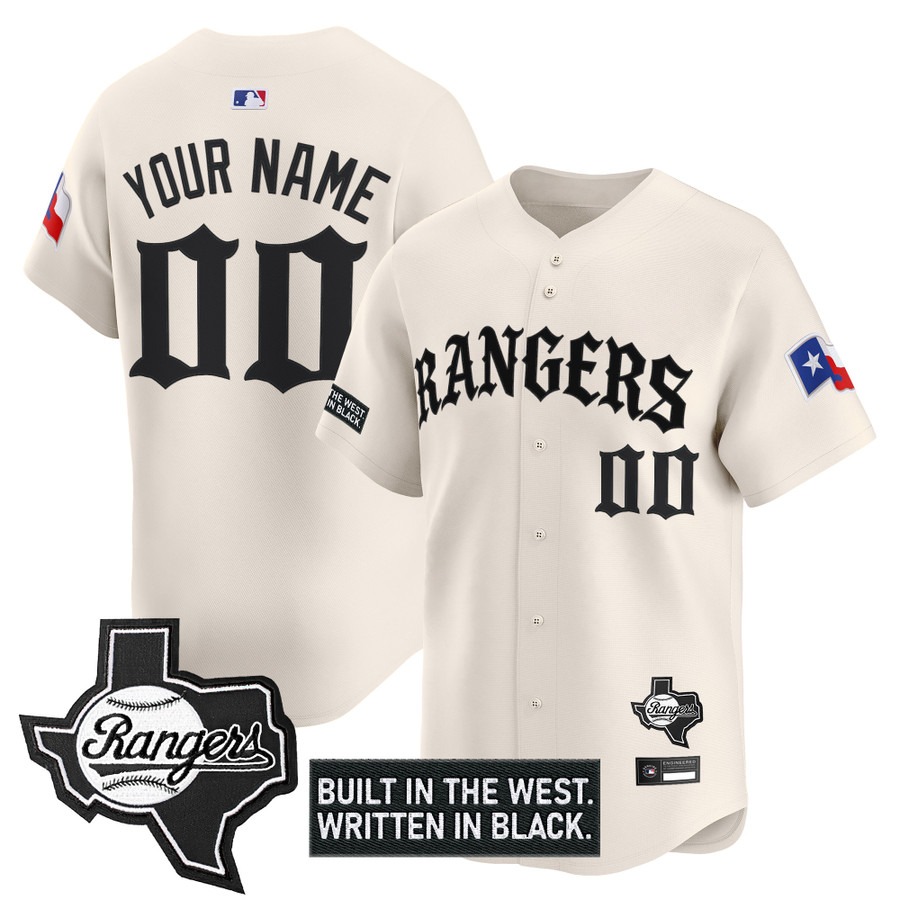 Texas Rangers 'Old English Edition' Vapor Premier Limited Custom Jersey Cream - All Stitched