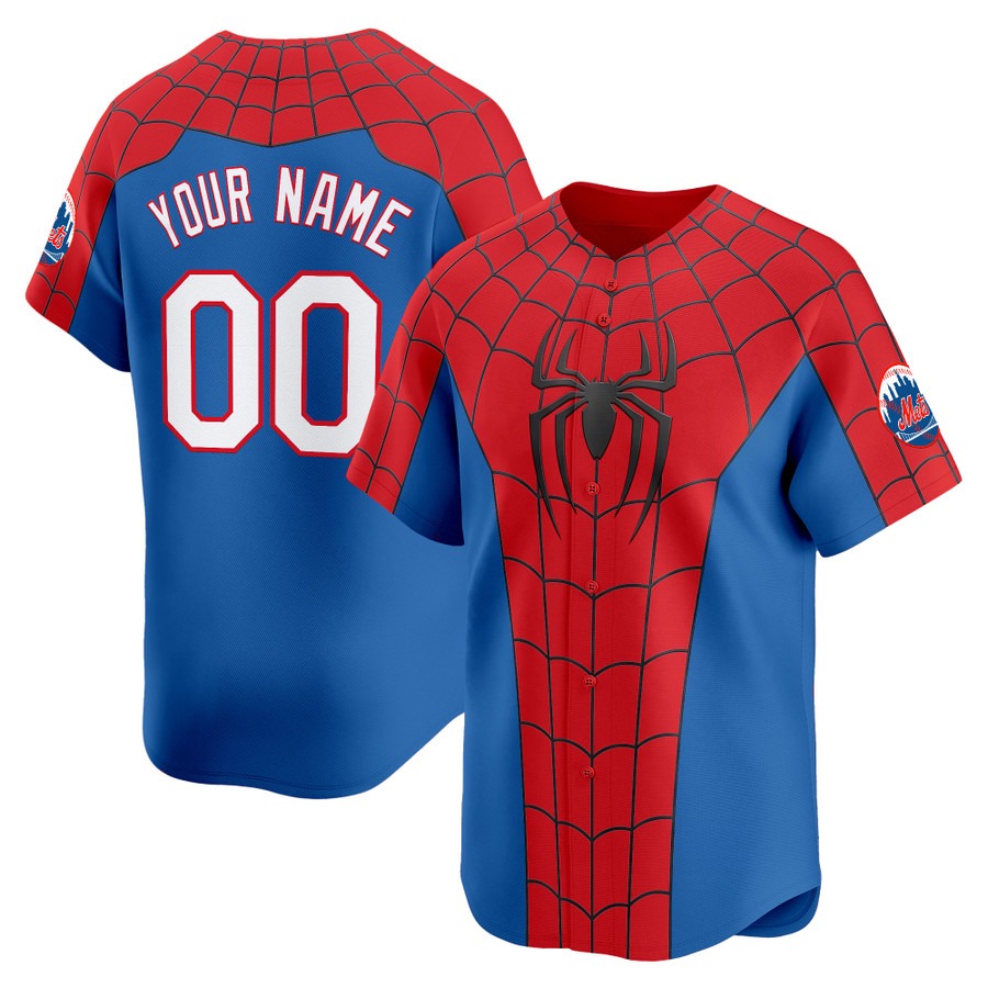 New York Mets x Spider Man Brand New Day Vapor Premier Limited Custom Jersey Red - Stitched