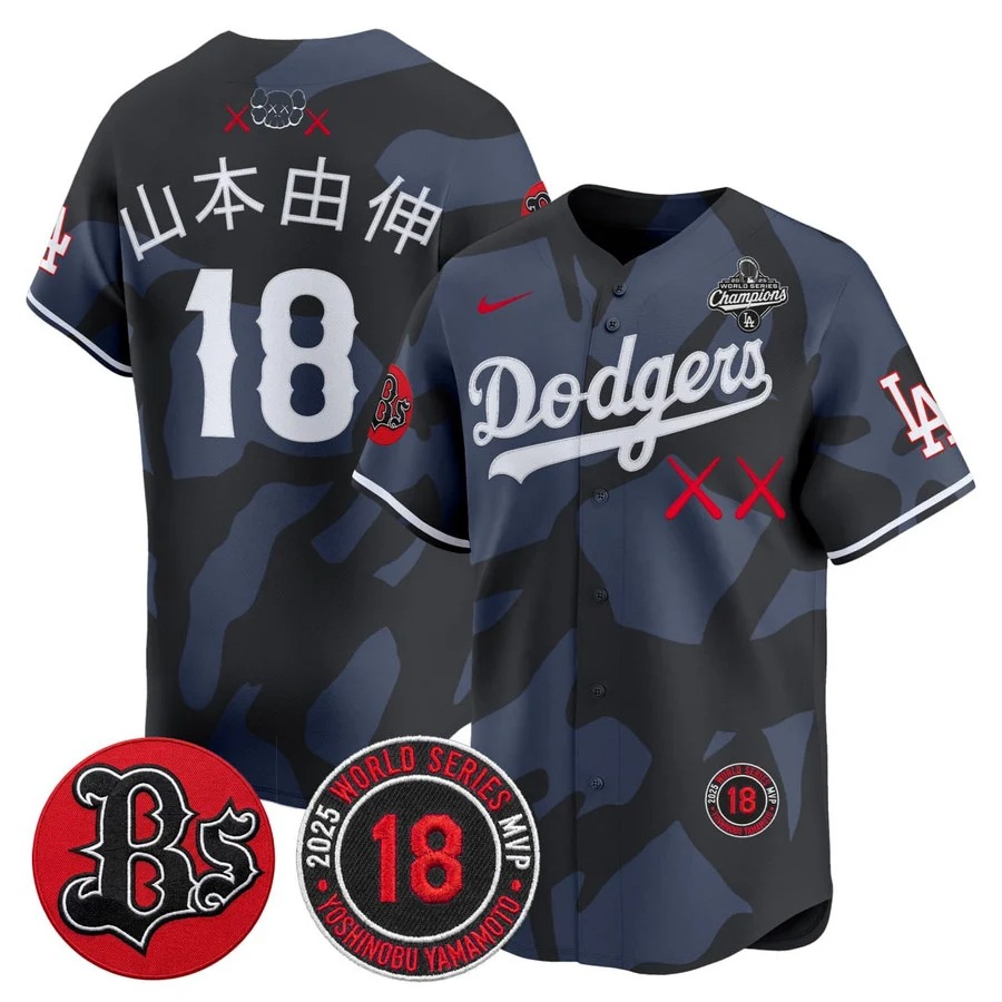 Yamamoto #18 Los Angeles Dodgers x KAWS Jersey - All Stitched