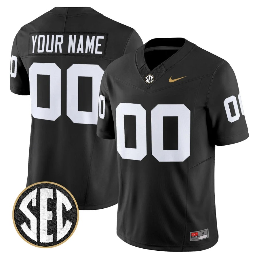 Vanderbilt Commodores 2026 Vapor Limited Custom Jersey V2 Black - All Stitched