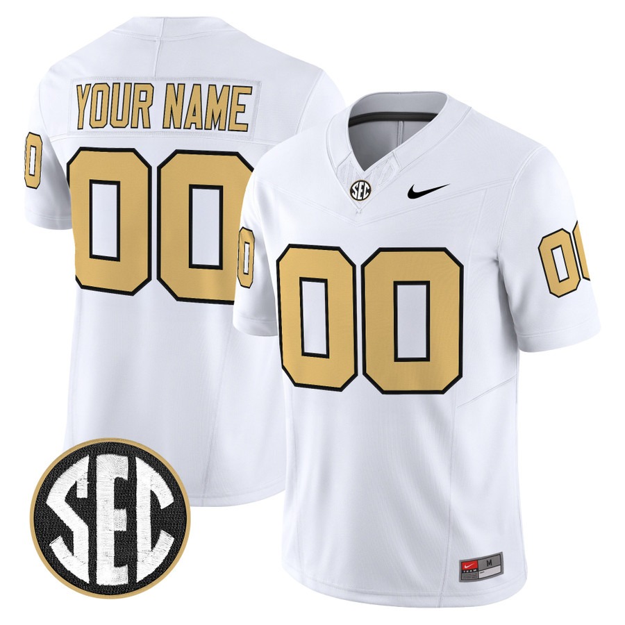 Vanderbilt Commodores 2026 Vapor Limited Custom Jersey V2 White - All Stitched