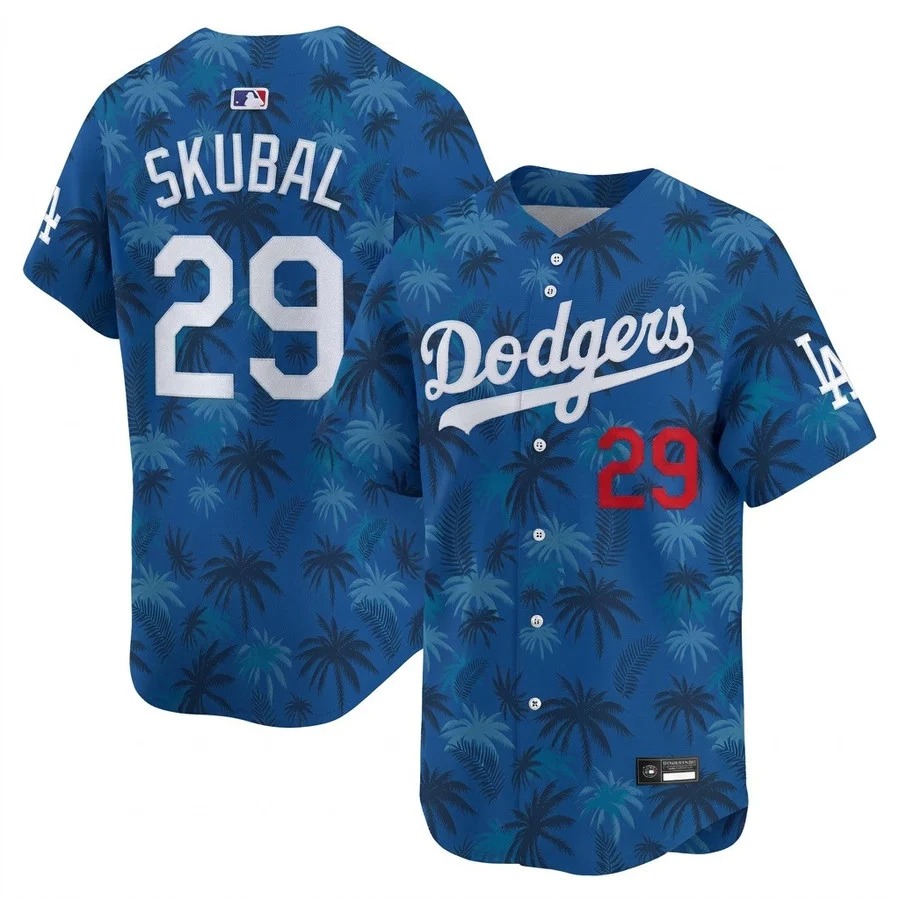 Tarik Skubal Los Angeles Dodgers GTA Vice City Blue Jersey - All Stitched