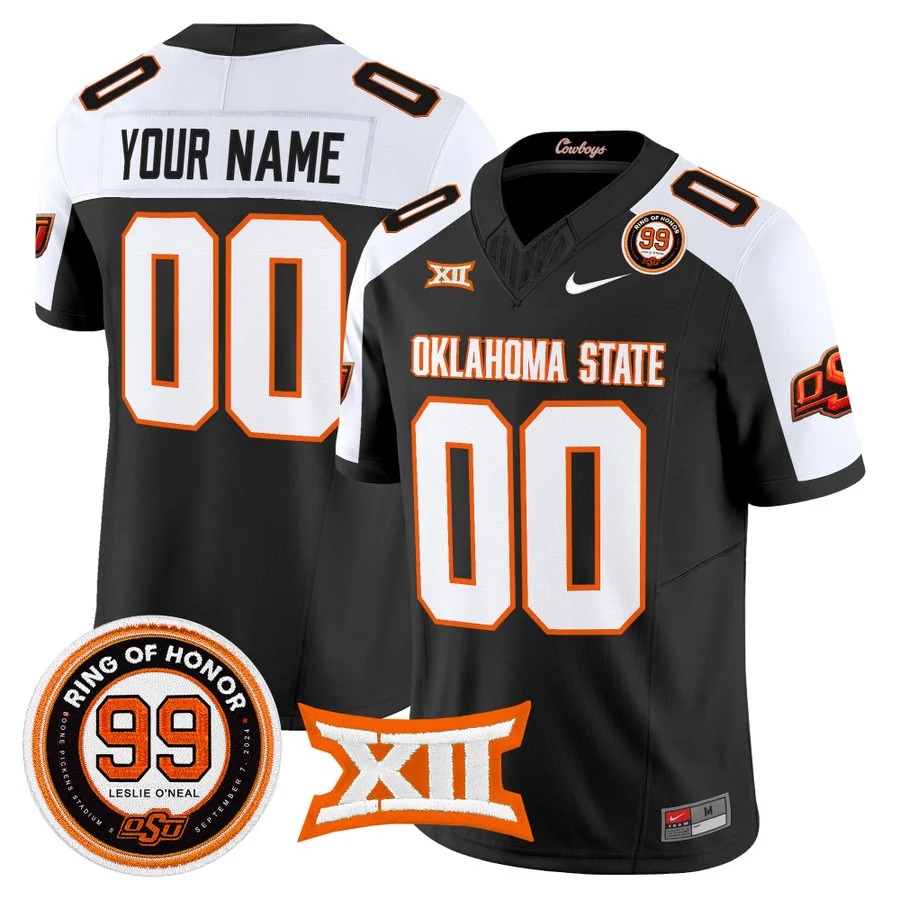 Oklahoma State Cowboys 2026 Vapor Limited Custom Jersey Black Alternate - Leslie O'neal Patch - All Stitched