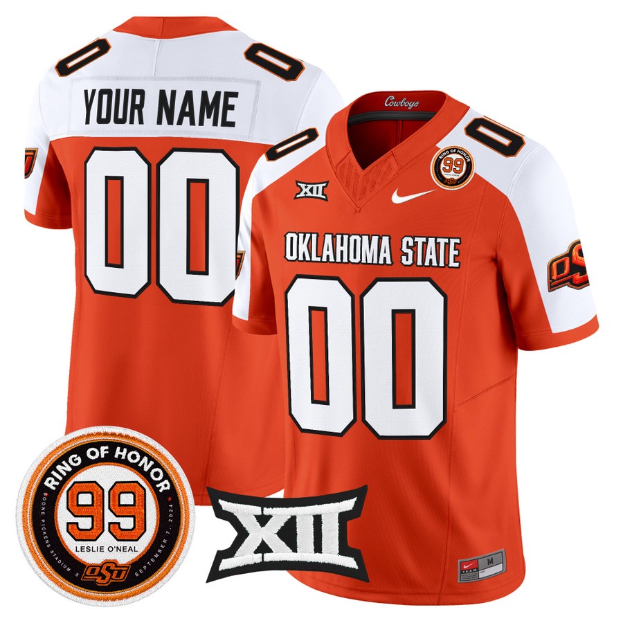 Oklahoma State Cowboys 2026 Vapor Limited Custom Jersey Orange Alternate - Leslie O'neal Patch - All Stitched